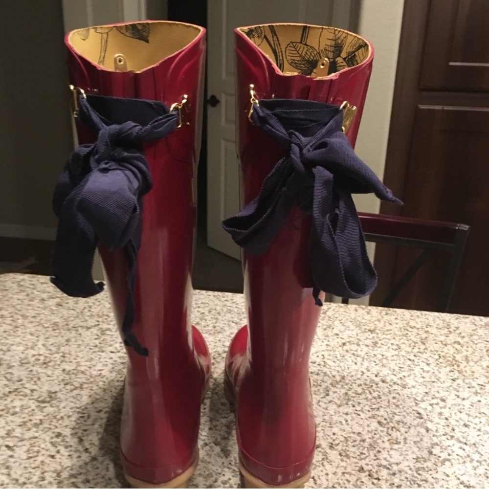 Joules Evedon Rubber Gloss Bow Tall Boots